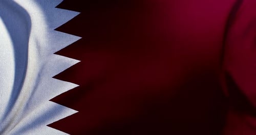Waving Qatar National Flag Loop Animation