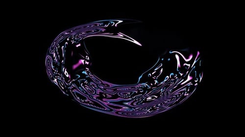 Abstract Neon Fluid Swirl Loop Background Animation