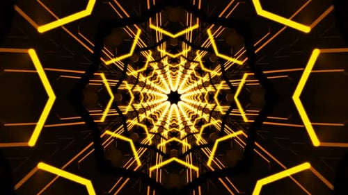 Yellow Tunnel Background 4K