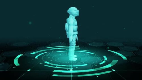 HUD The futuristic 3D sci-fi Military swat soldier