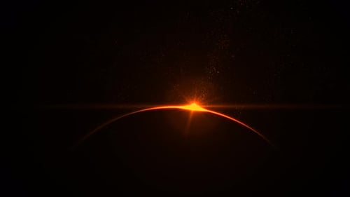 Red Planet Earth with Sunrise in Space