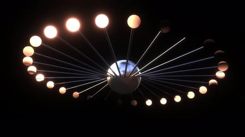 Abstract Light Spheres Orbiting a Central Reflective Ball
