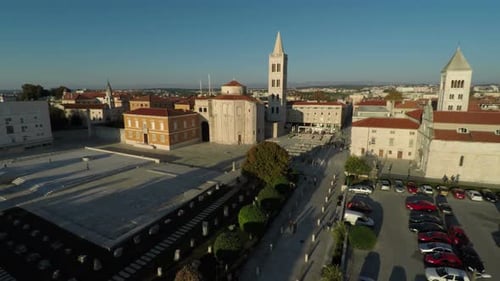 Aerial view of Zeleni Square in Zadar