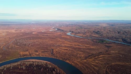 River View From Bird Flight.