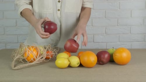 Woman in eco market.