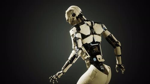 Futuristic Robot Exoskeleton Assembly for Sci-Fi Technology