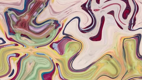 Vibrant Abstract Liquid Paint Swirls Background Animation