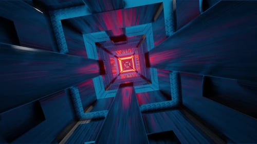 3D rendered visualisation of flight through a science fiction tunnel