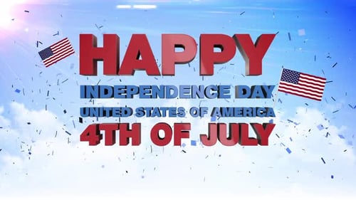 Happy 4th Of July. Animated Intro For Independence Day Of United States