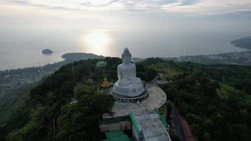 Drone View of the Big Buddha Thailand