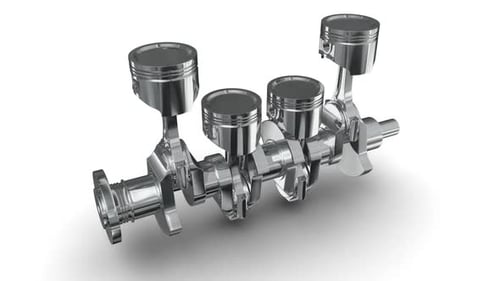 Animated Engine Crankshaft and Pistons with Alpha Channel