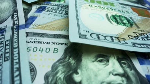 Bargeld-Hintergrund. Einhundert Dollar-Scheine