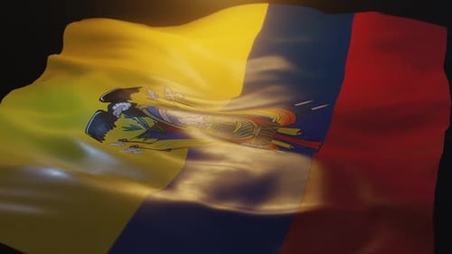 Realistic Waving Ecuador National Flag Loopable Animation