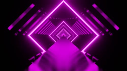 Pink Rhombus Tunnel With Mirrored Background Vj Loop HD