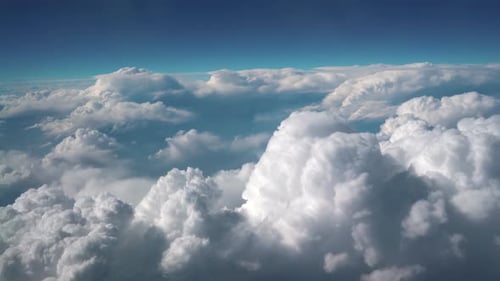Aerial View of White Clouds and Blue Sky