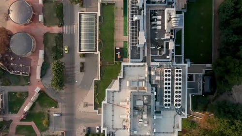 Top down view of a ventilation and air conditioning system