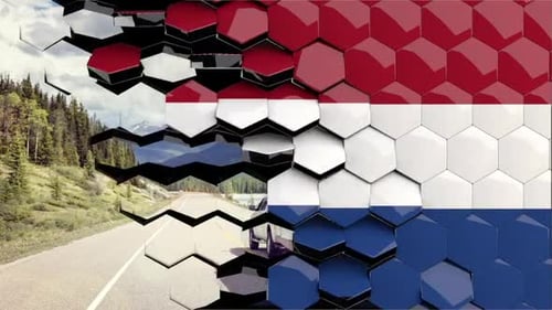 Hexagon Tile Flag Reveal Transition
