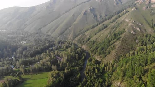 Beautiful Aerial Shot of Green Hills and Valleys