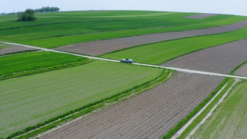 Silver Car Parked On a Field