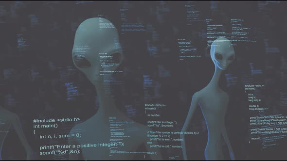 Classic Aliens Blue Computer Coding Cyber Space 4k, Miscellaneous ...