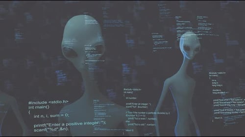 Classic Aliens Blue Codage informatique Cyber Space 4k