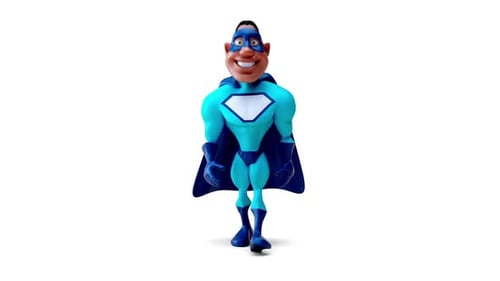 Fun 3D cartoon fun superhero