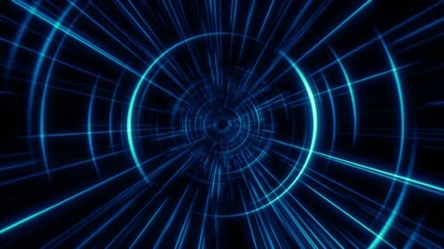 Futuristic Digital Geometric Tunnel