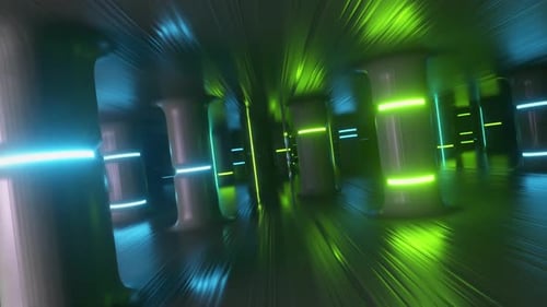 Futuristic Neon Glow Tunnel Loop Background