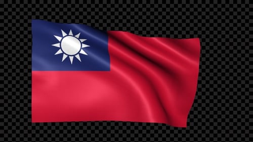 Waving Republic of China Taiwan Flag Animation Loop
