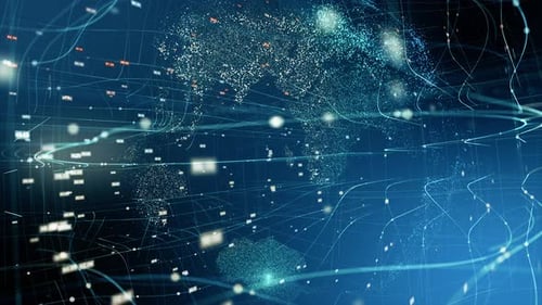 Futuristic Digital Global Network Connection Text Reveal