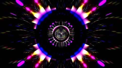 Animação 3D em loop 4K. Linhas de neon abstratas se movem no espaço. Fundo futurista. Tráfego neon