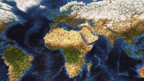 Animation ondulée de la carte du monde