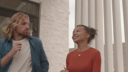 Friends Dancing and Celebrating in Urban Setting