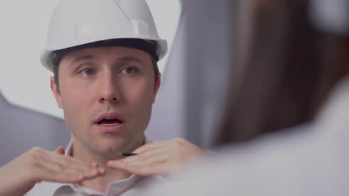 Close-up of engineer tells.