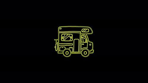 Hand-Drawn Sketch Camper Van Line Art Animation