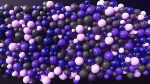 Colorful Textured Spheres Packing Abstract Motion Background