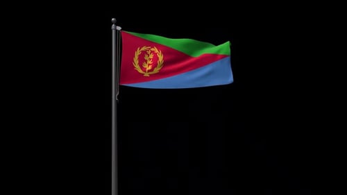 Realistic Waving Eritrea Flag Animation on Alpha Background