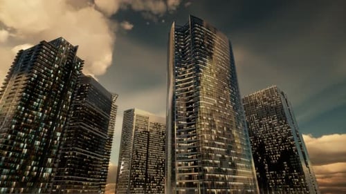 Rascacielos o edificios modernos de la ciudad