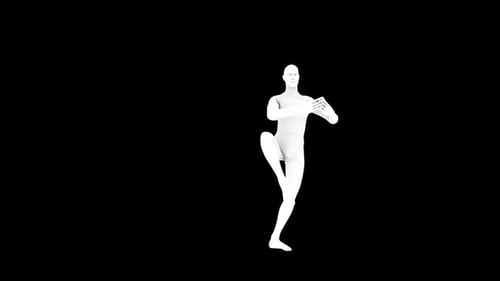 3D White Ballet Dancer Performing Elegant Dance Moves