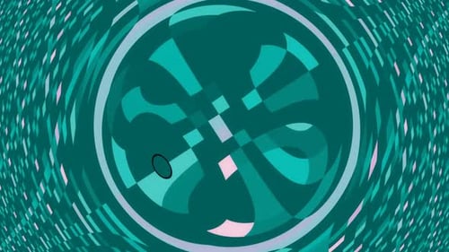 Turquoise circle that curves time and space around it