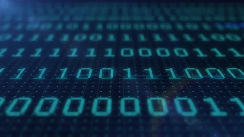 Columns of Blue Binary Code Digital Symbols