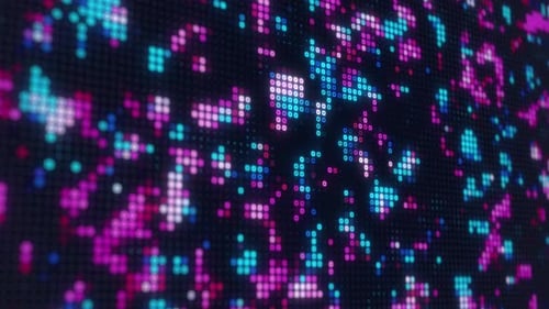 Glowing Digital Pixel Grid Seamless Loop Background Animation