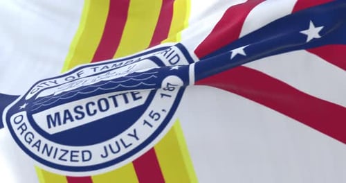 Realistic Waving Flag of Tampa, Florida