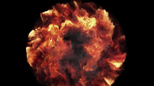 Dynamic Fiery Explosion Transition With Realistic Smoke