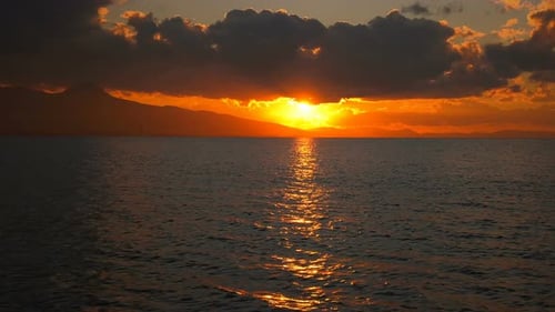 Sea And Rainy Clouds Time Lapse