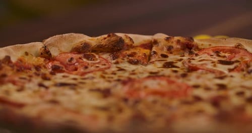 Pizza with Tomato Slices and Cheese