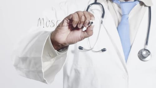 Asian Doctor Writes Muscle Pain