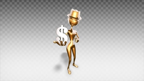 Goldene 3D-Frau - Zeichentrickserie Dollar