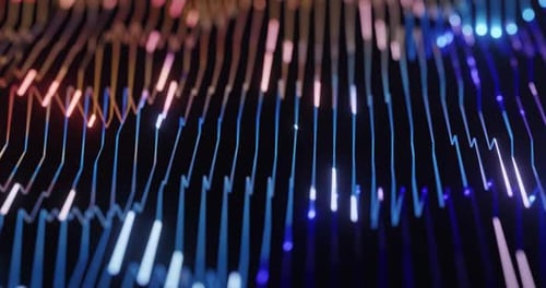 Mouvement du flux de données numériques sur la grille du cyberespace.