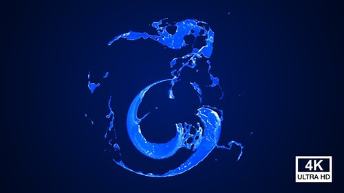 Peinture bleue torsadée Splash V8 4K